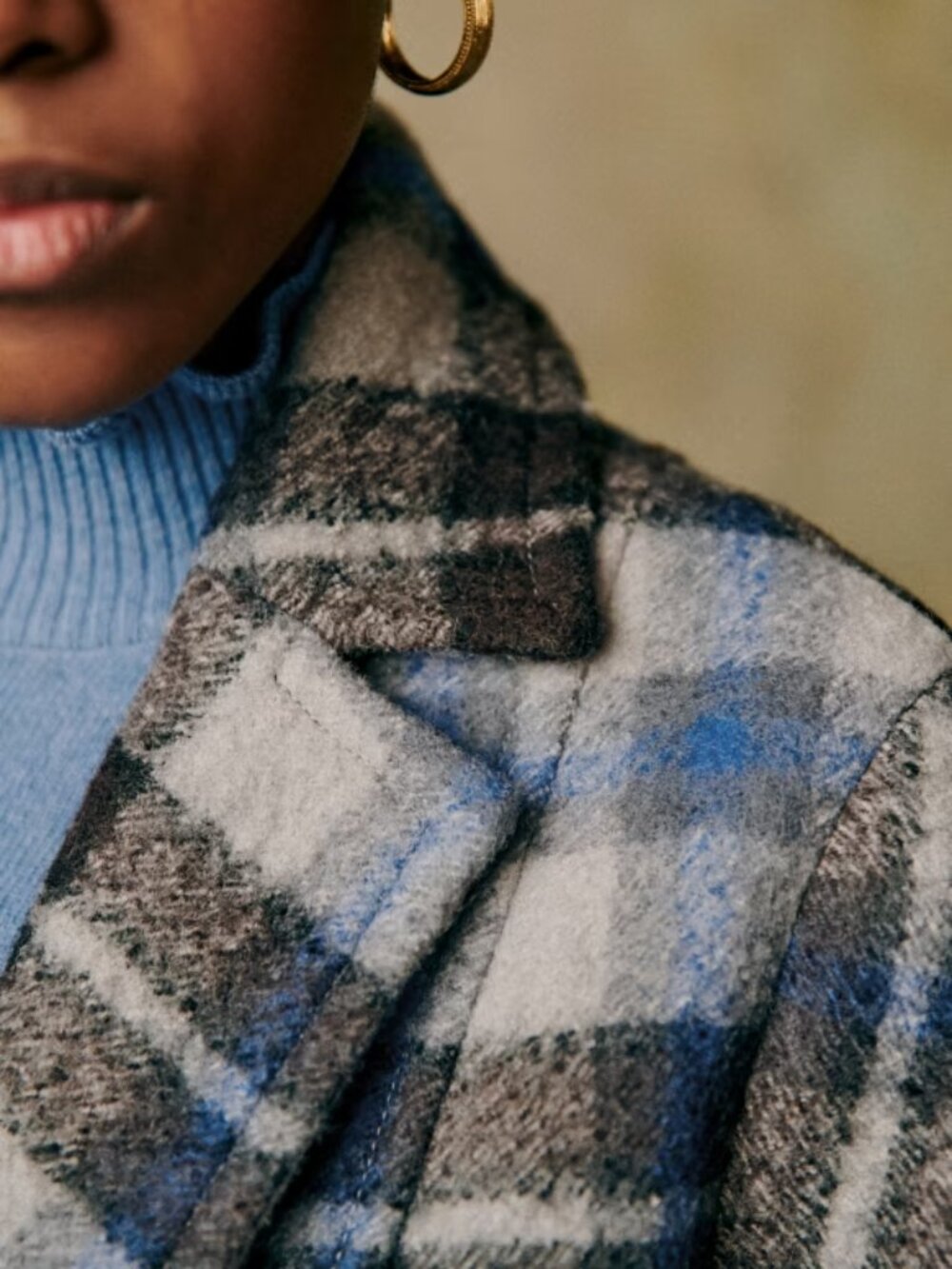 NWT Sezane Viktor Coat Prairie Check size 2 runs large - Picture 2 of 9